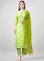 Rayon Neon Green Festival Wear Printed Readymade Straight Suit